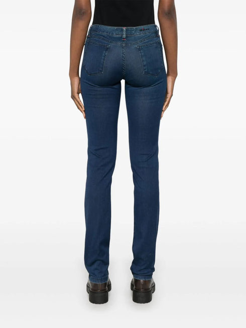 embroidered-logo skinny jeans